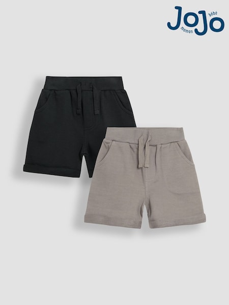 Gris y negro - JoJo Maman Bébé 2-Pack Jogger Shorts (AU2219) | 27 € - 31 €