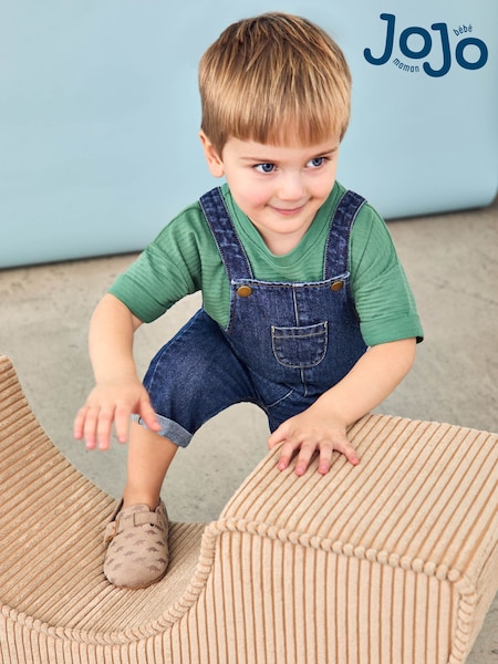 JoJo Maman Bébé Khaki Textured 100% Cotton T-Shirt (AU2231) | 661 UAH - 841 UAH