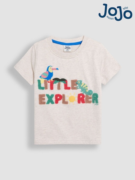 JoJo Maman Bébé Natural Little Explorer Puff Print T-Shirt (AU2256) | €26 - €30