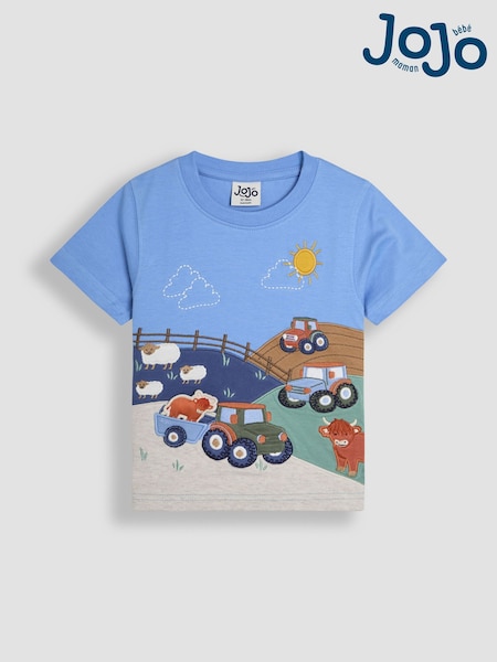 Jojo Maman Bébé Interactive Appliqué 100% Cotton T-shirt (AU2260) | ‏80‏₪ - ‏96‏ ₪