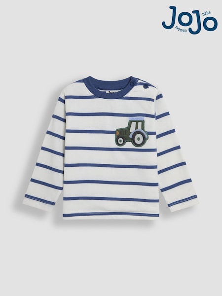 Jojo Maman Bébé 100% Cotton Appliqué Pocket Stripe Top (AU2261) | ‏75‏₪ - ‏91‏ ₪