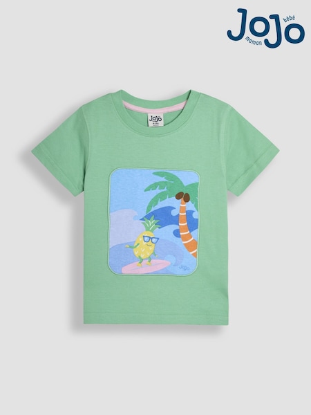 JoJo Maman Bébé Green Surfing Pineapple Printed T-Shirt (AU2264) | R$ 130 - R$ 160