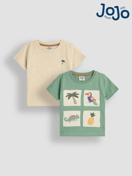 JoJo Maman Bébé Graphic 100% Cotton Printed & Plain T-Shirts 2 Pack (AU2270) | 32 € - 37 €