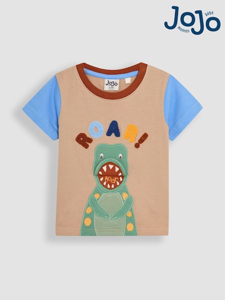 JoJo Maman Bébé Stone Roar Interactive Appliqué T-Shirt (AU2275) | €26 - €30