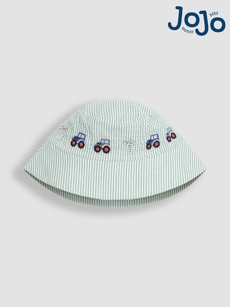 JoJo Maman Bébé Khaki Green Tractor Reversible Sun Hat (AU2280) | €22