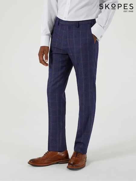 Skopes Blue Barron Check Tailored Fit Suit Trousers (AU2281) | €86