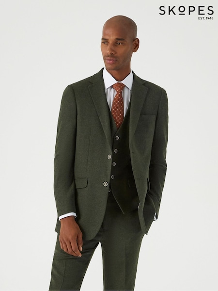 zelena - Standardni kroj - Skopes Jude Herringbone Tailored Fit Suit Jacket (AU2282) | € 184