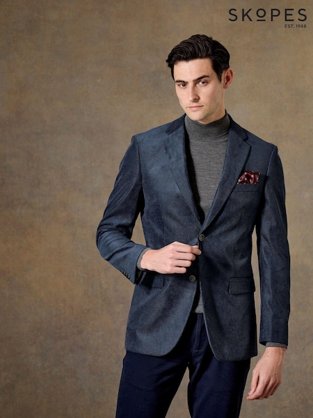 Skopes Blue Tailored Fit Hodgkinson Textured Jacket (AU2284) | 589 QAR