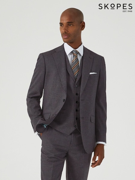 Skopes Grey Norris Check Tailored Fit Suit Jacket (AU2286) | AED670