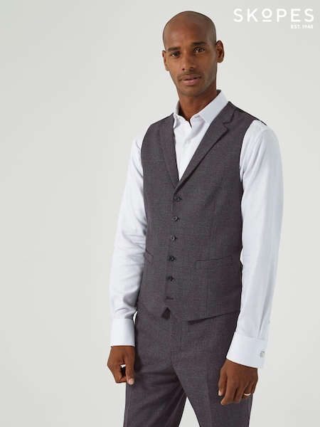 Skopes Grey Norris Check Single Breasted Suit Waistcoat (AU2288) | R$ 545