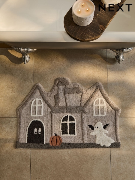 Grey Haunted House 100% Cotton Bath Mat (AU2305) | €24