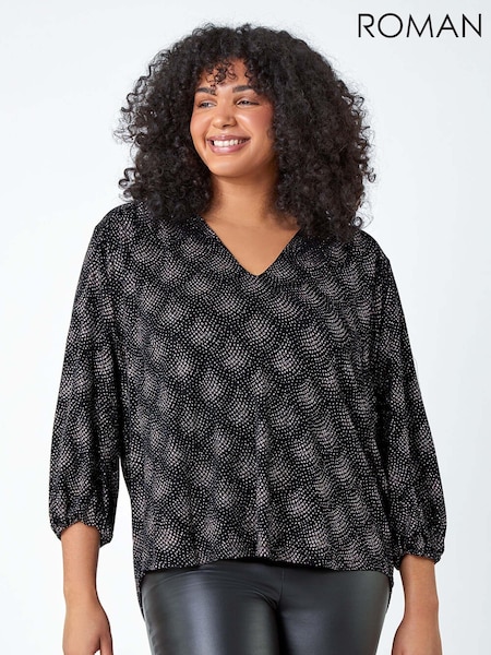 Roman Pink Curve Glitter Sparkle Tunic Top (AU2309) | €30