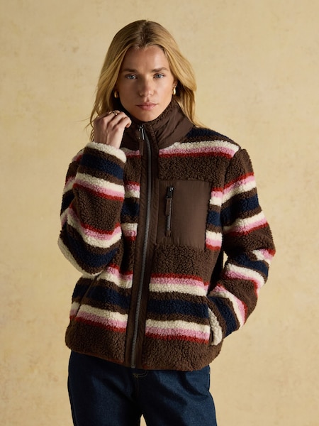 Lottie Chocolate Multi Stripe Borg Fleece (AU2358) | R$ 780