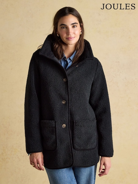 Joules Sadie Black Longline Fleece Jacket (AU2362) | €112