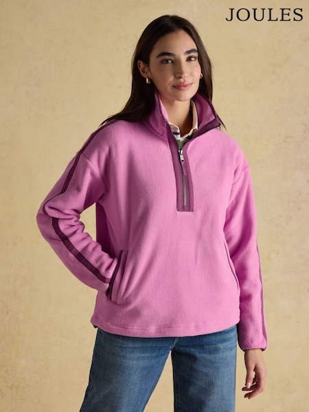 Joules Orla Violet Quarter Zip Fleece (AU2363) | R$ 640