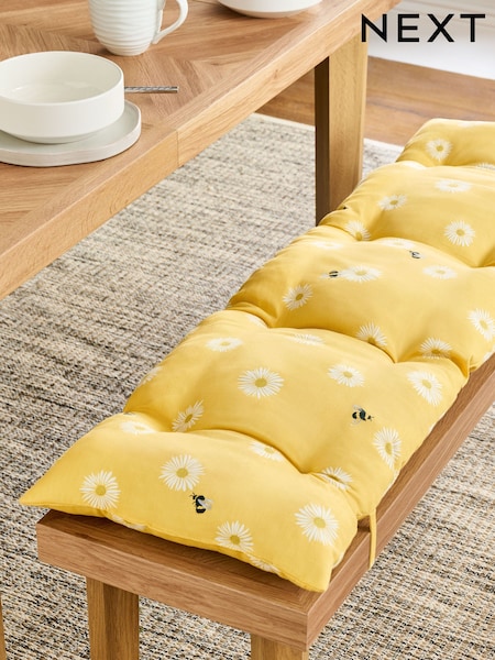 Yellow Daisy and Bee Bench Cushion (AU2431) | €47