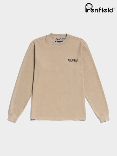 Penfield Brown Mens Bear Long Sleeve T-Shirt (AU2456) | €79