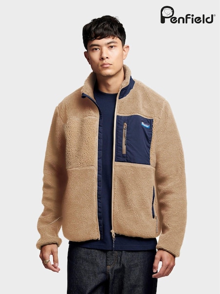 Penfield Brown Mens Mattawa Fleece Jacket (AU2462) | AED874