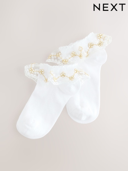 Blanco - Rich Bridesmaid Ruffle Trainer Socks 2 Pack (AU2573) | 8 € - 9 €