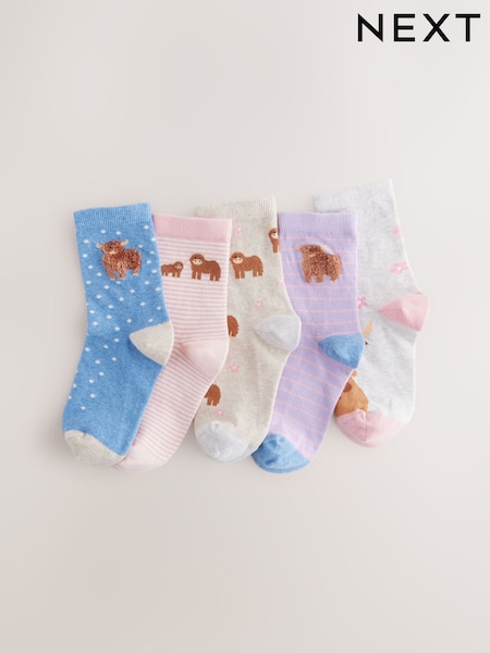Pink und Grau - 5 Pack Cotton Rich Hamish Ankle Socks (AU2580) | 11 € - 13 €