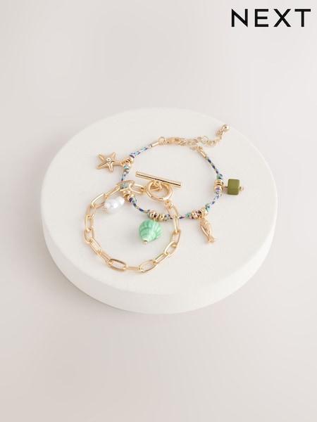 Blue/Gold Tone Fish Charm Bracelet Pack (AU2699) | €15