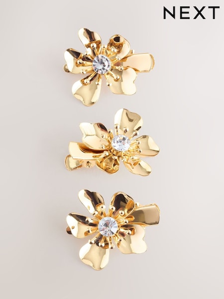 Gold Tone Flower Hair Clips (AU2708) | SGD 21