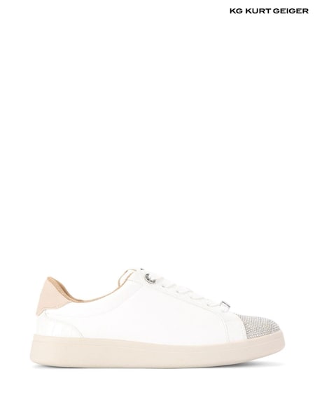 KG Kurt Geiger Eliza Gem White Trainers (AU2759) | R$ 980