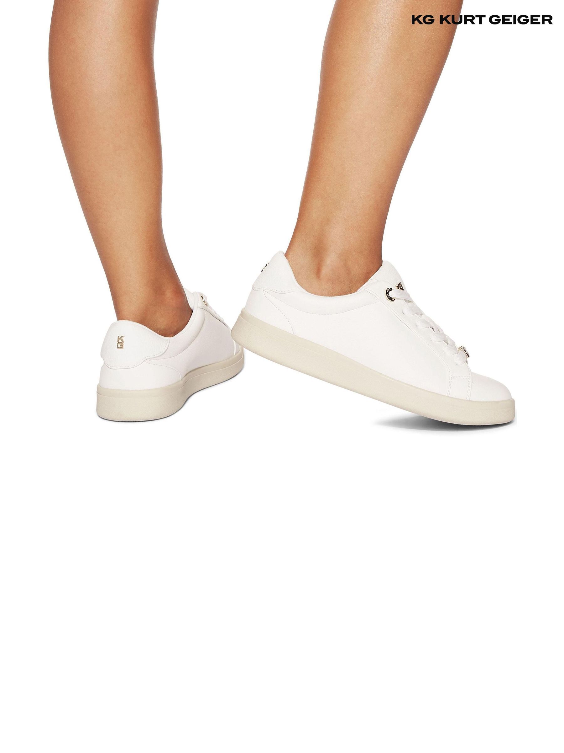 Trainers KG Kurt Geiger White Canvas Plain Footwear | Next Oman