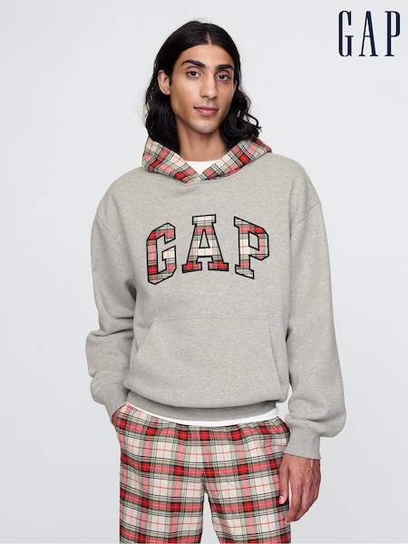 Gap Grey Vintage Soft Striped Logo Hoodie (AU2817) | €36