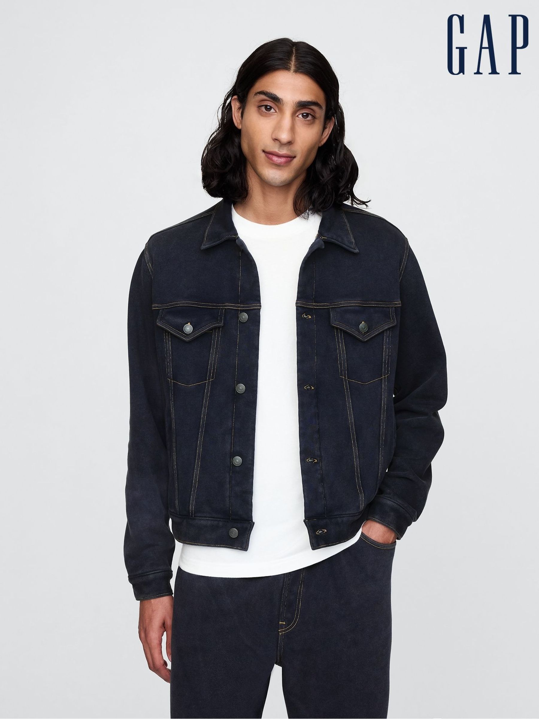 Gap fleece lined denim jacket shop