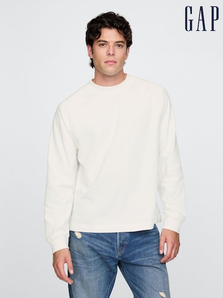 Gap White Heavyweight Long Sleeve Mock Neck T-Shirt (AU2842) | €64