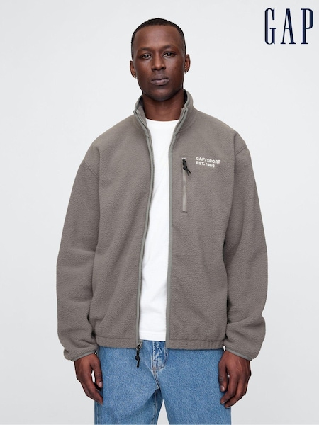 Gap Grey Logo Arctic Fleece Zip Jacket (AU2853) | €85