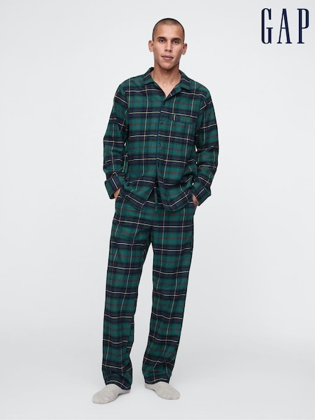 Gap Green Adult Poplin Pyjama Top and Bottoms Set (AU2855) | €40