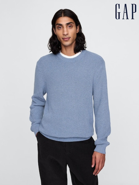 Gap Blue Shaker-Stitch Crew Neck Jumper (AU2872) | €50
