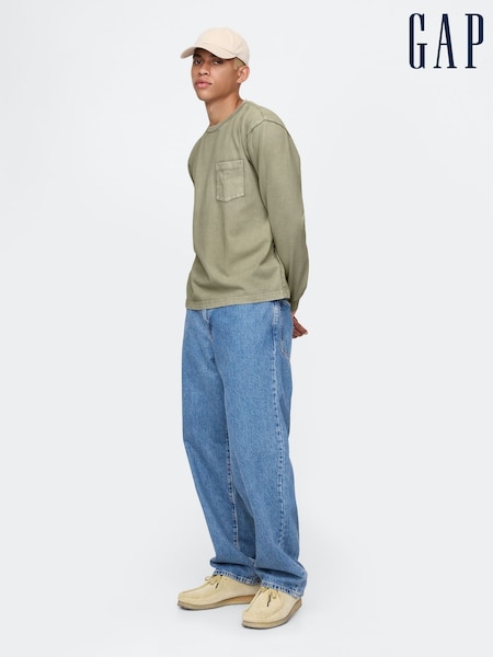 Gap Green Heavyweight Long Sleeve Pocket T-Shirt (AU2888) | €53