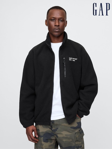 Zwart - Gap Arctic fleece jack met logo en rits (AU2902) | € 92