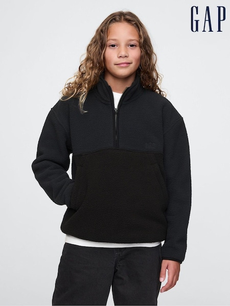 črna - Gap Sherpa Logo Half-Zip Pullover Fleece (4-13yrs) (AU2918) | € 39
