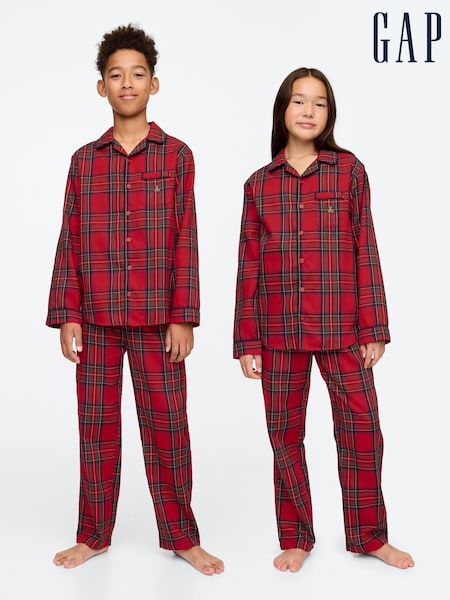 Gap Red Matching Family Christmas Flannel Pyjama Set (5-13yrs) (AU2930) | €23