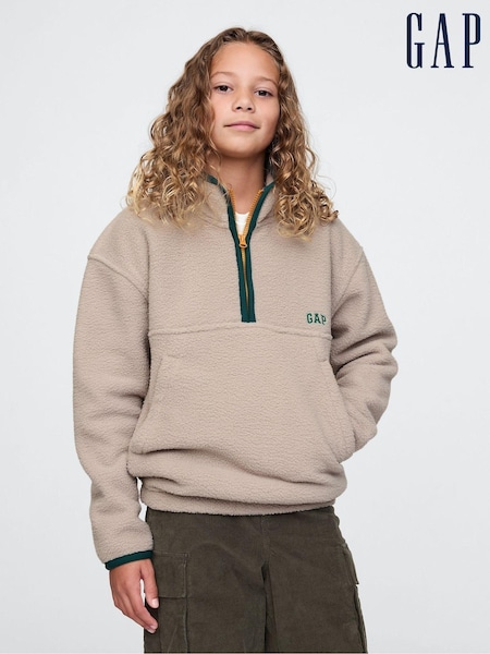 rjava - Gap Sherpa Logo Half-Zip Pullover Fleece (4-13yrs) (AU2934) | € 39