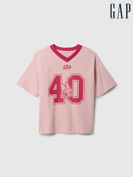 Gap Pink Daphne Duck Disney Varsity Logo T-Shirt (4-13yrs) (AU2942) | €36