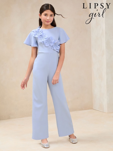 Lipsy Blue 3D Corsage Jumpsuit (5-16yrs) (AU3134) | R$ 415 - R$ 495