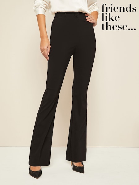 Friends Like These Black Petite Sculpting Stretch  Flared Trousers (AU3145) | $45