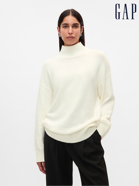 Gap Beige CashSoft Oversized Mock Neck Jumper (AU3184) | €59