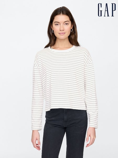 Valkoinen - Gap Long Sleeve Favourite T-shirt (AU3195) | €28