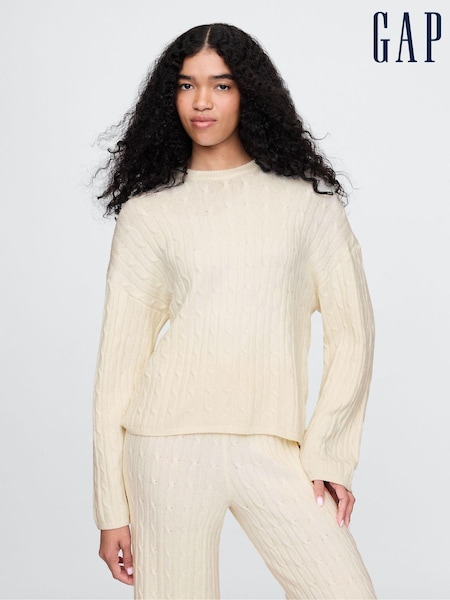 Cream - Gap CashSoft Cable-Knit Jumper (AU3205) | 335 LEI