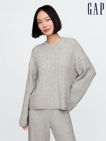Grijs - Gap CashSoft kabelgebreide trui (AU3211) | € 69
