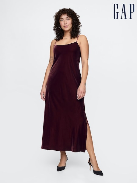 Gap Red Velvet Midi Slip Dress (AU3216) | €45