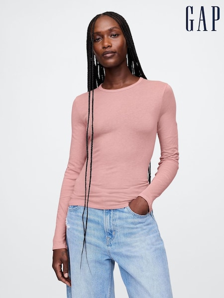Gap Pink Modern Long Sleeve Crew Neck T-Shirt (AU3241) | €10.50
