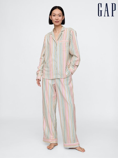 Gap White Stripe Long Sleeve Pyjamas (AU3248) | €34