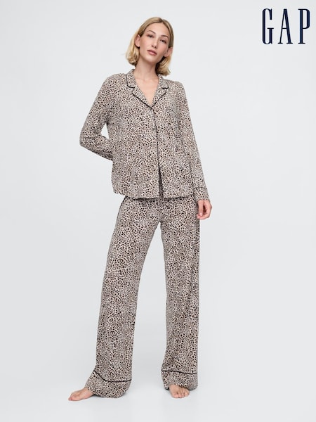 Gap Brown Leopard Print Modal Pyjama Bottoms (AU3256) | €20.50